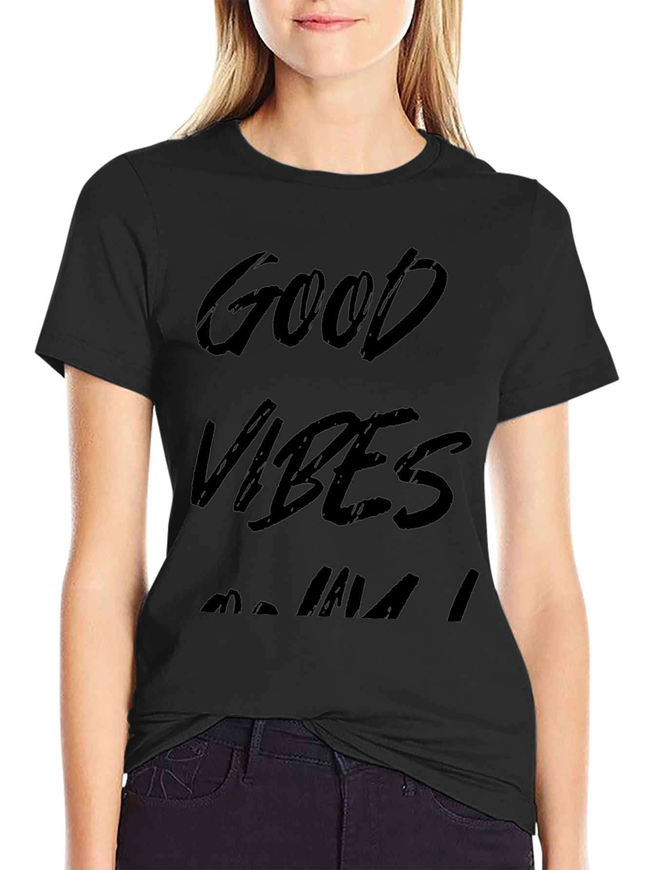 Good Vibes Only Black Graphic Tee