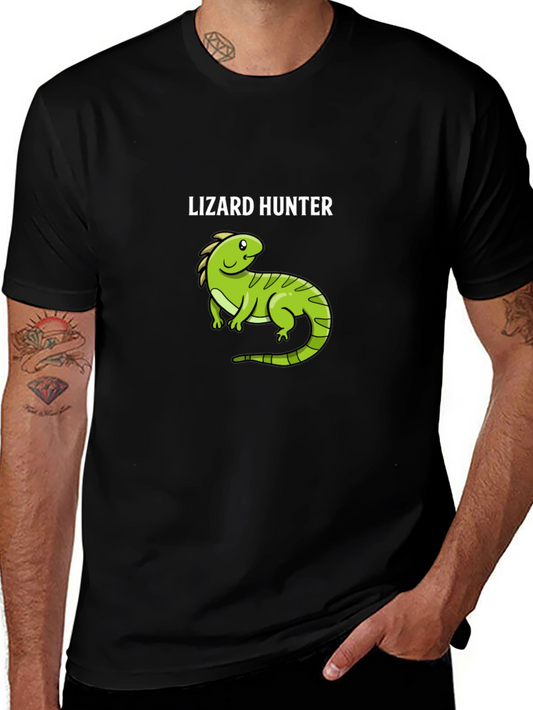 Lizard Hunter Graphic T-Shirt - Black Cotton Tee