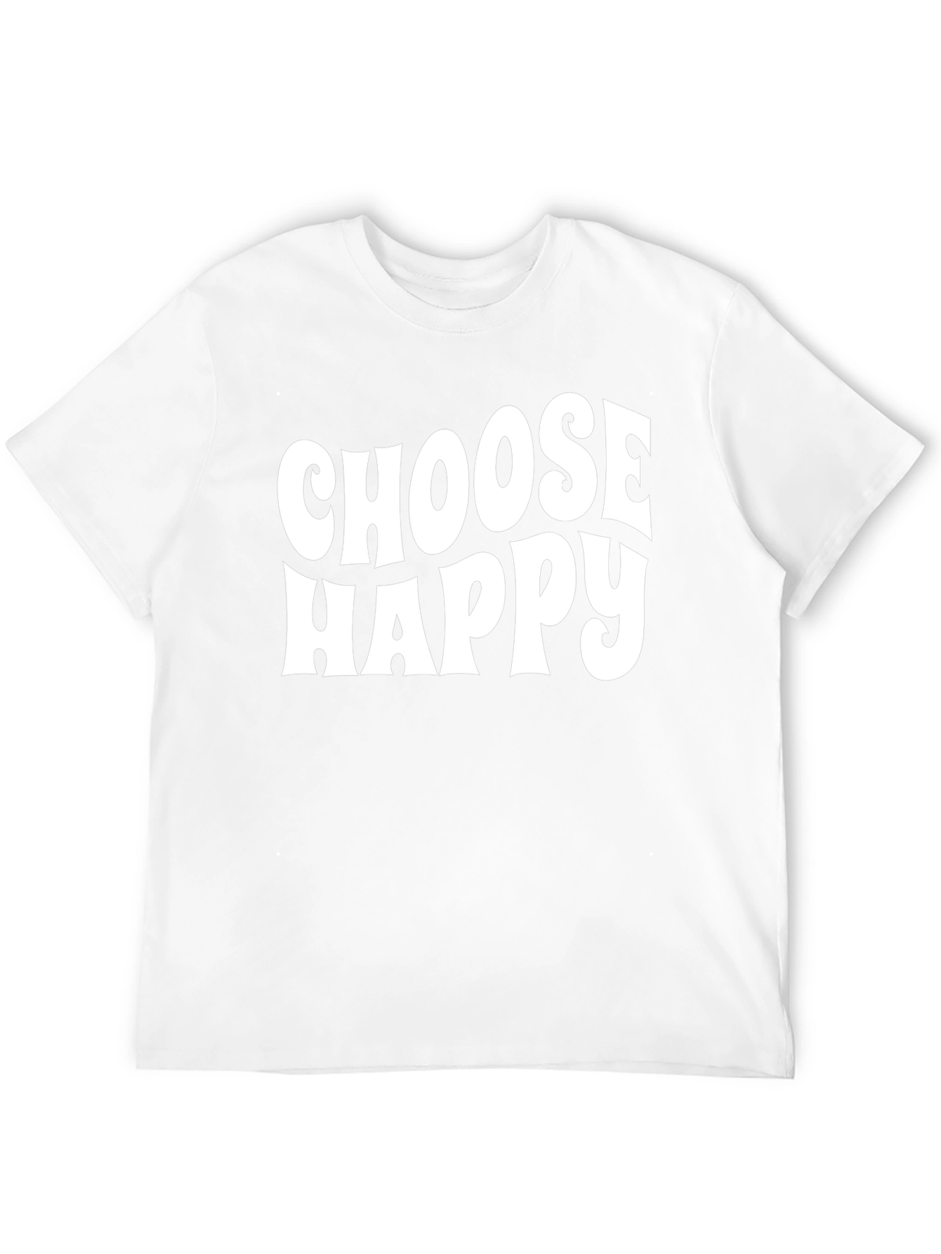 Choose Happy Graphic Tee - Black Cotton Casual T-Shirt