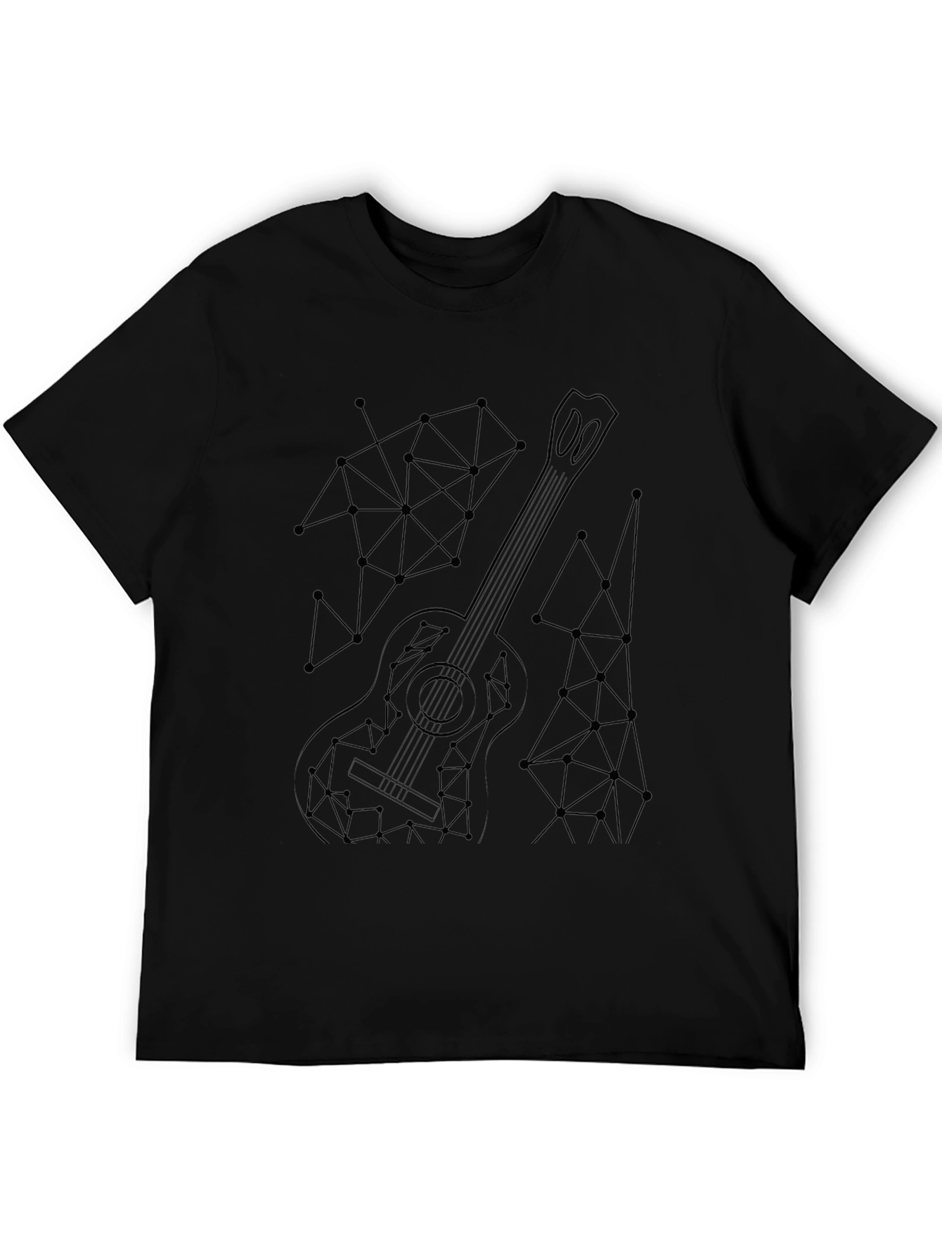 Geometric Guitar Black T-Shirt