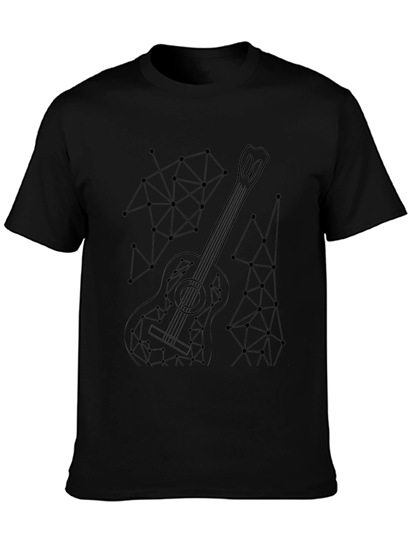 Geometric Guitar Black T-Shirt