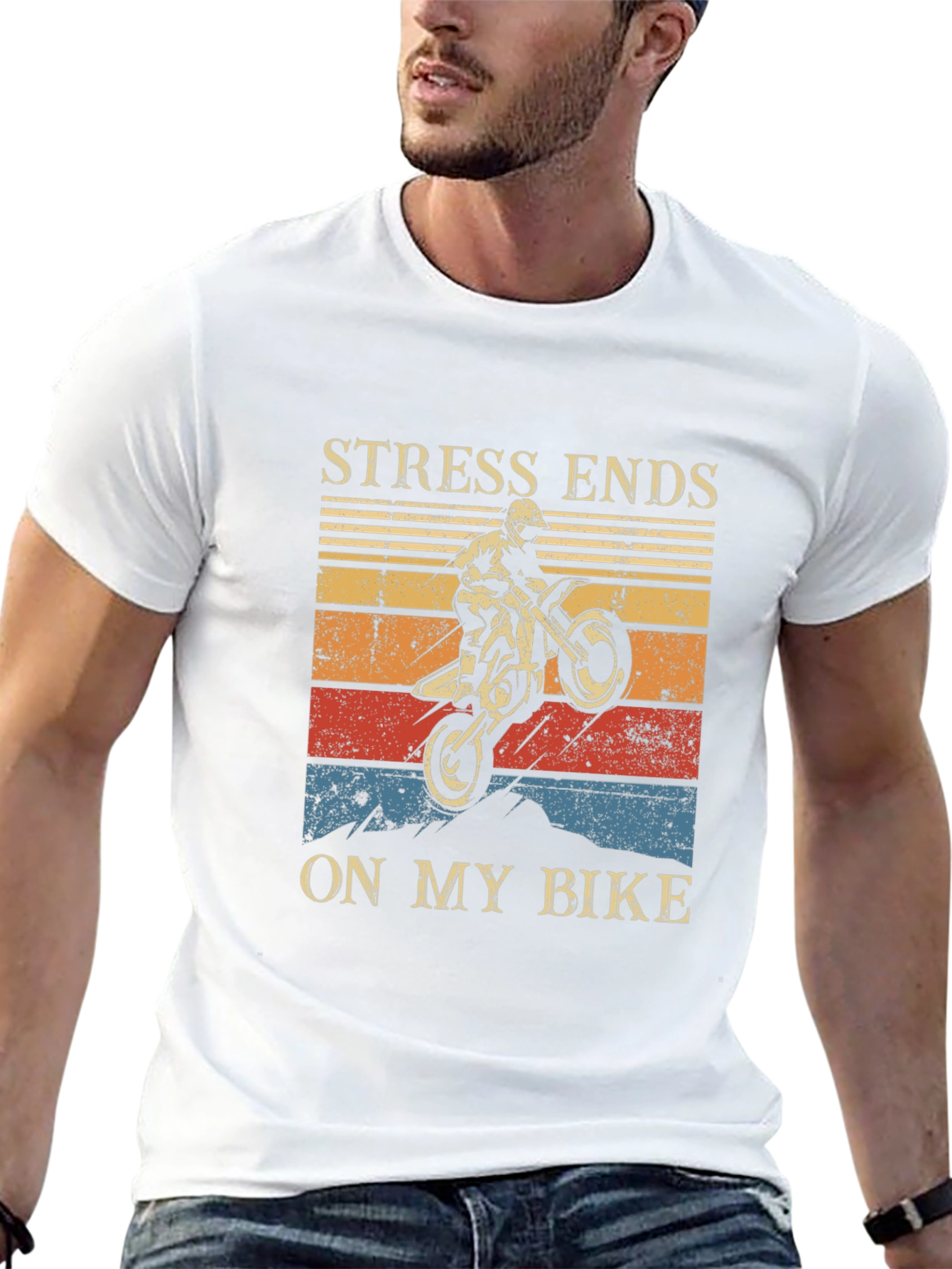 Stress Ends On My Bike Graphic Tee