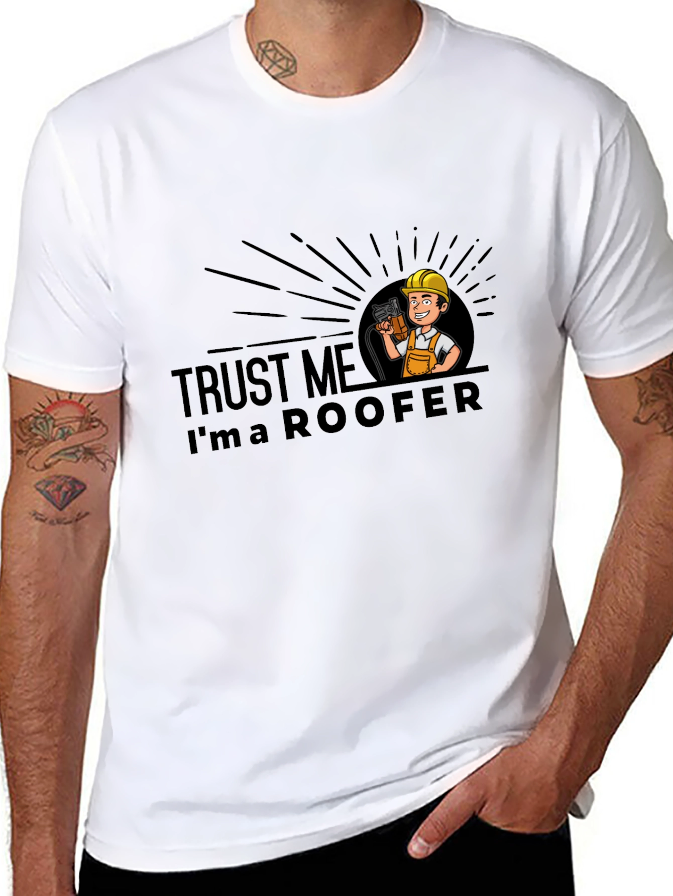 Trust Me Im a Roofer Black T-Shirt