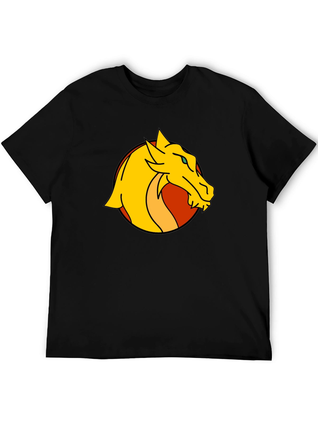 Dragon Graphic Print Black T-Shirt