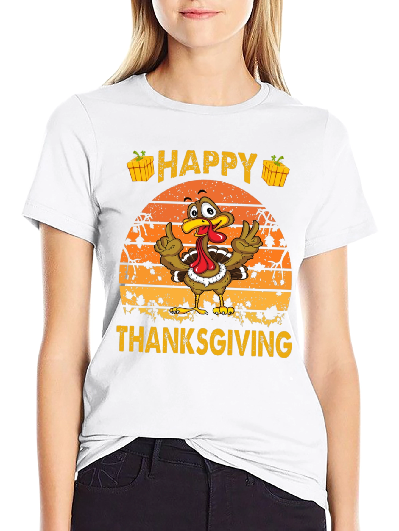Happy Thanksgiving Turkey Graphic Tee