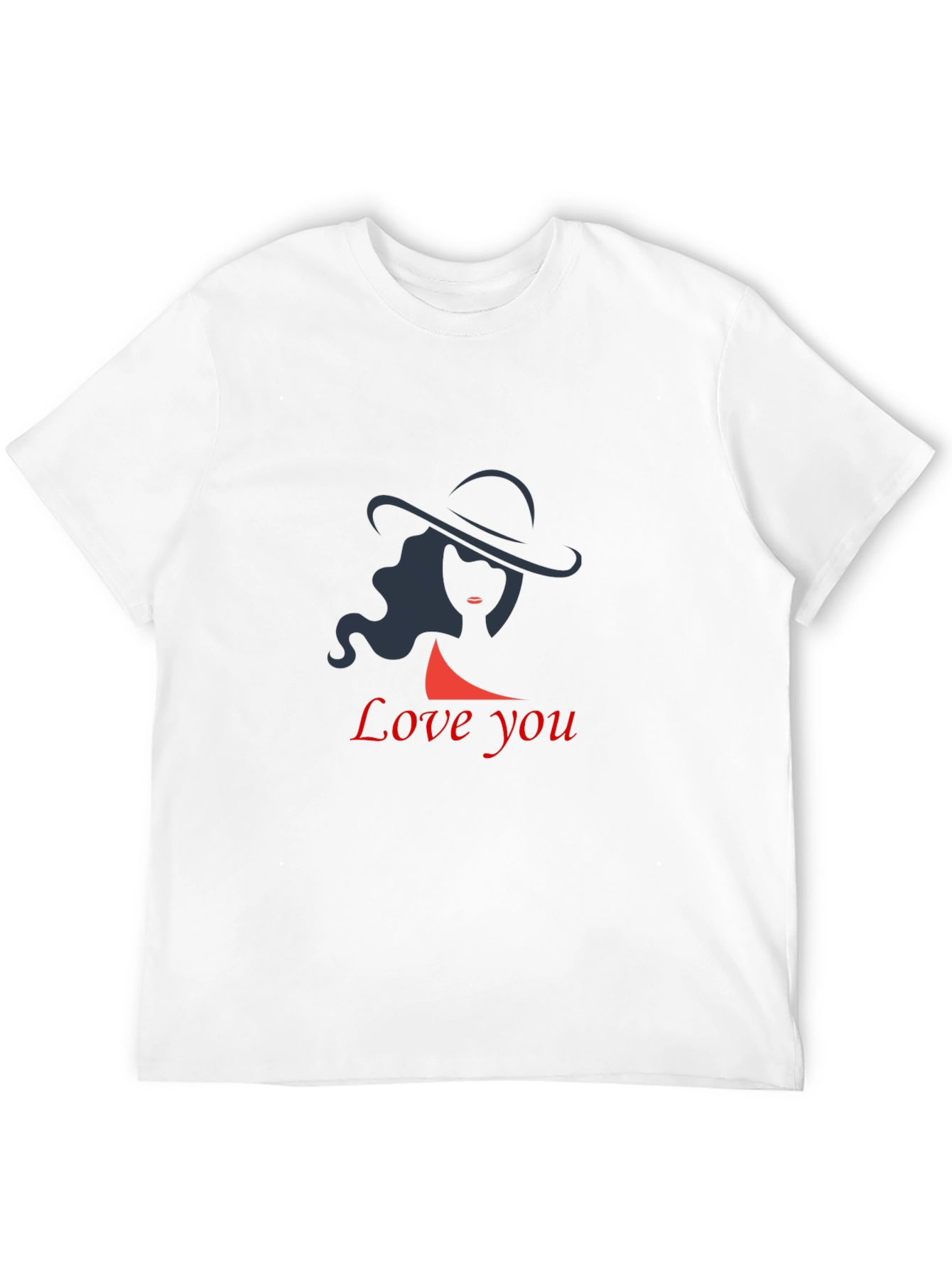 Love You Graphic Print Black T-Shirt