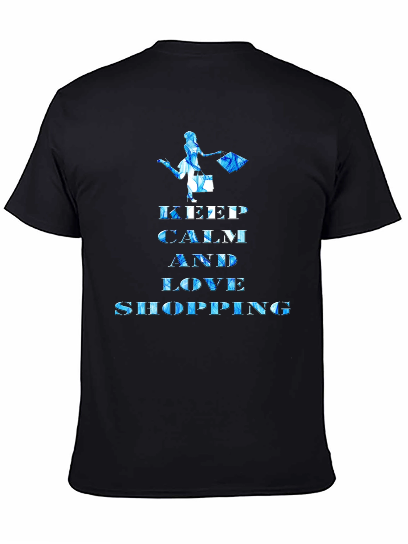 Keep Calm and Love Shopping Black T-Shirt