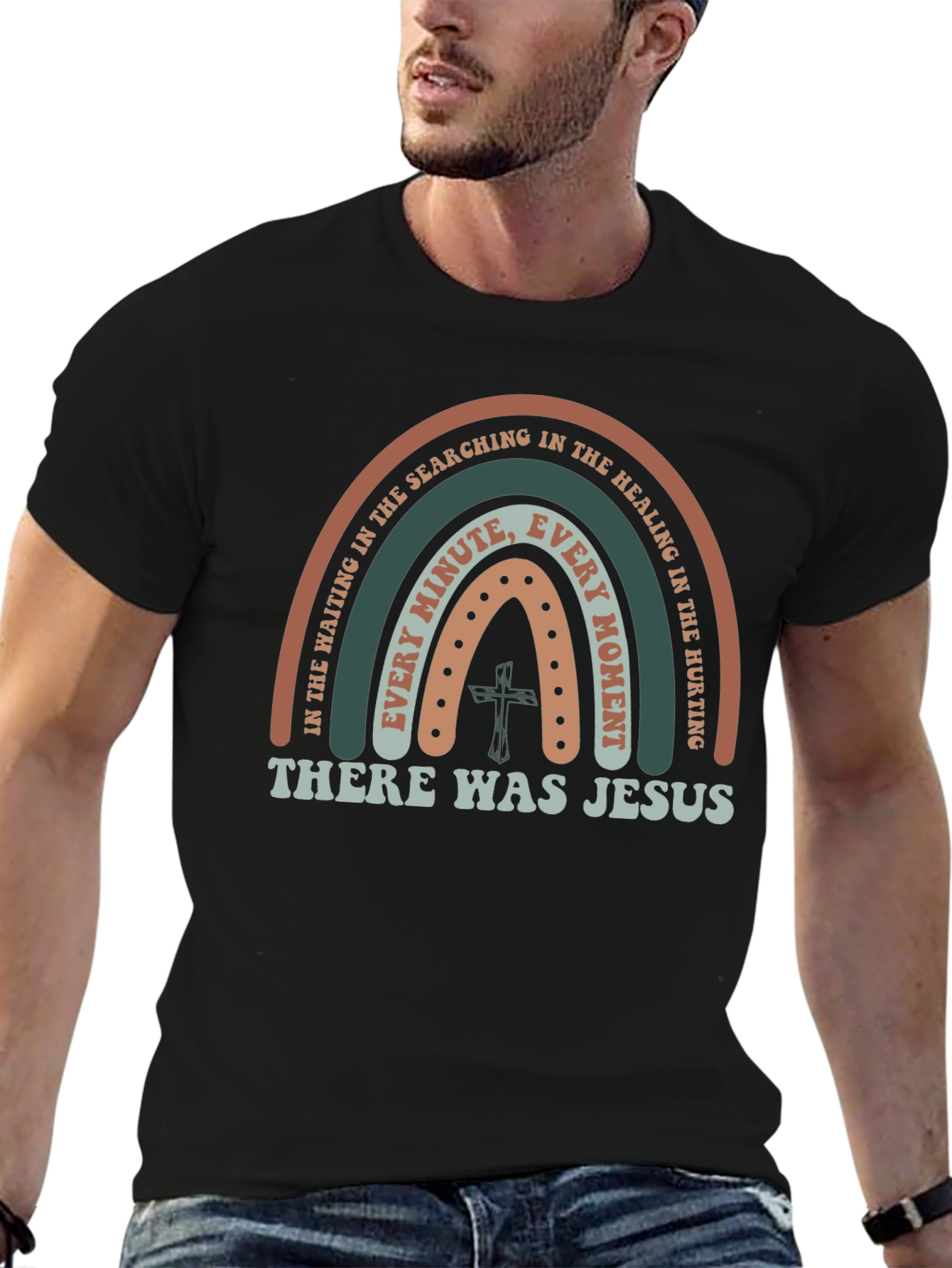 There Was Jesus Rainbow Graphic T-Shirt