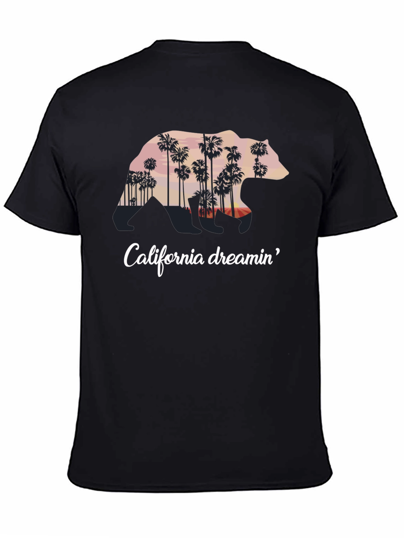 California Dreamin Bear Graphic Tee - Black