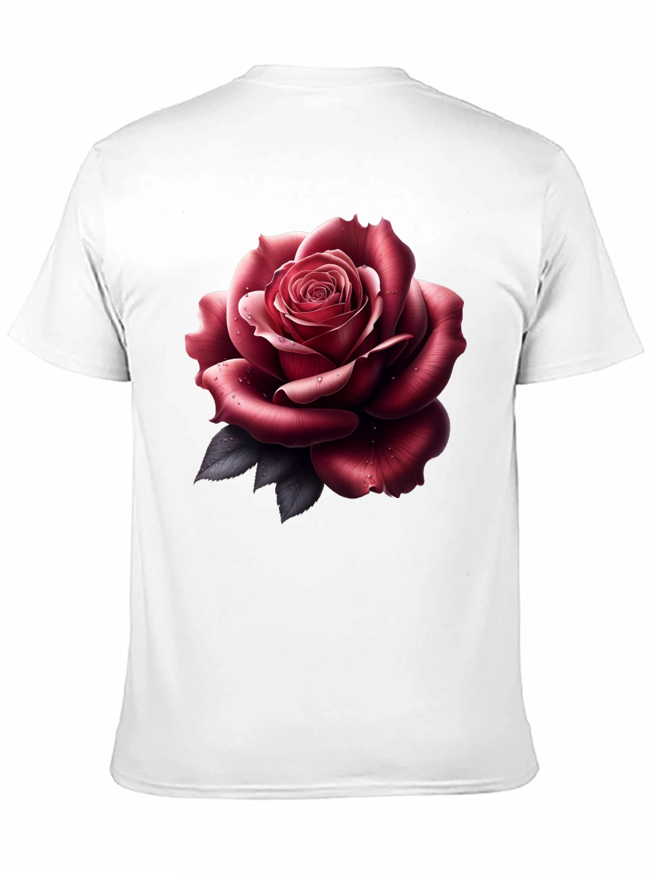 Mens Rose Graphic Tee - Stylish Black T-Shirt