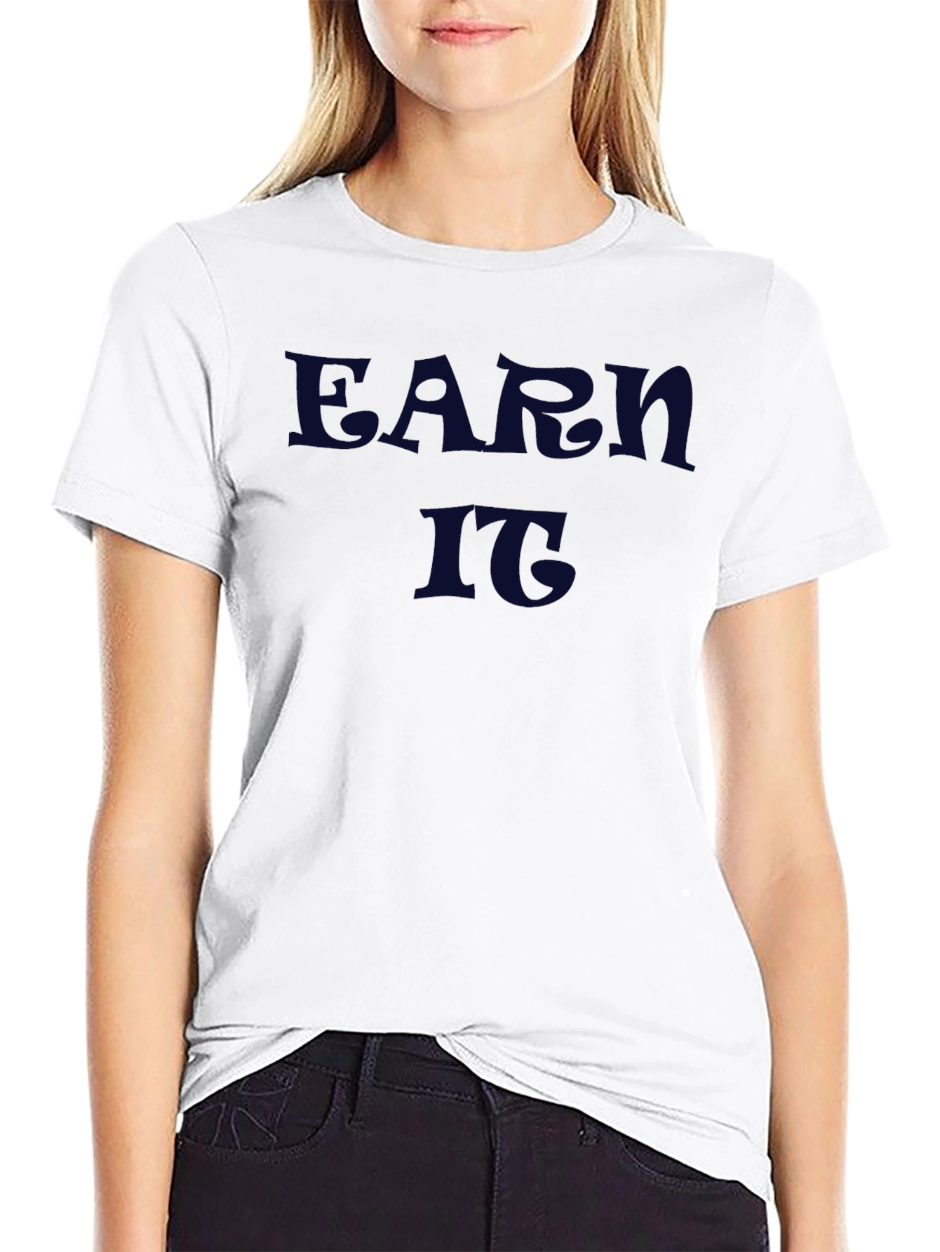 Earn It Graphic Tee - Black Crew Neck