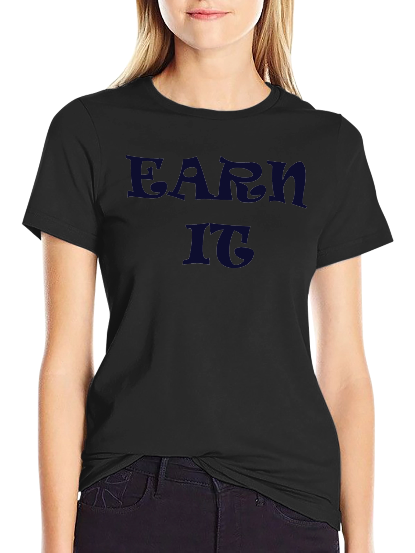 Earn It Graphic Tee - Black Crew Neck