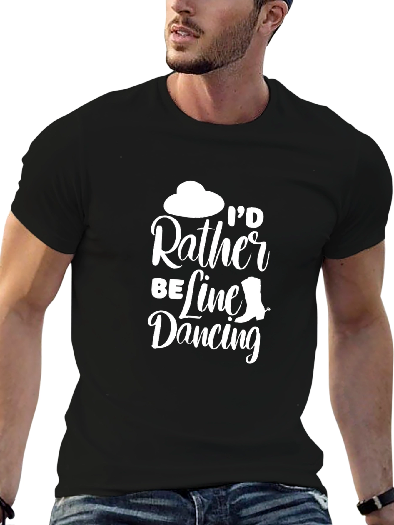 Id Rather Be Line Dancing T-Shirt - Black