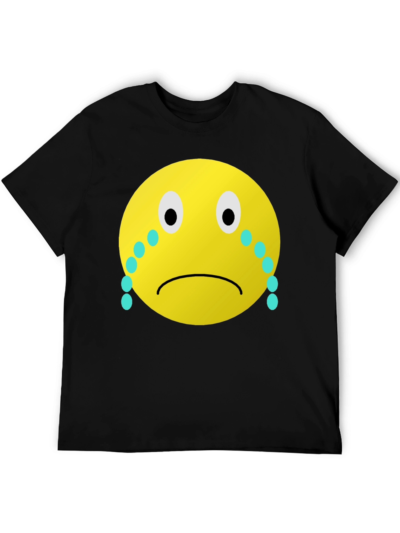 Sad Emoji Graphic Tee - Unisex Black T-Shirt