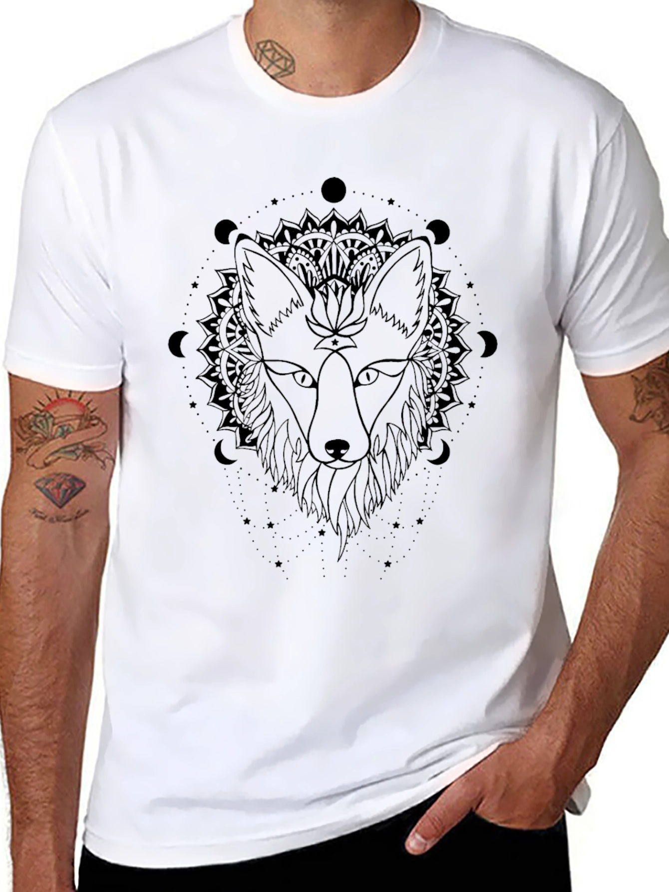 Mystic Fox Graphic Tee - Black