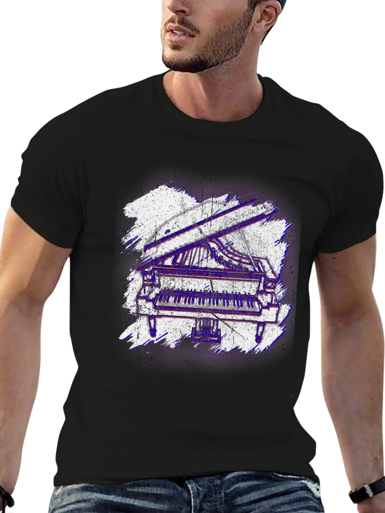 Piano Graphic Tee - Cool Music Lover Shirt
