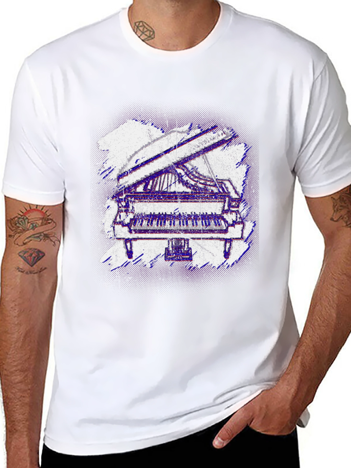 Piano Graphic Tee - Cool Music Lover Shirt