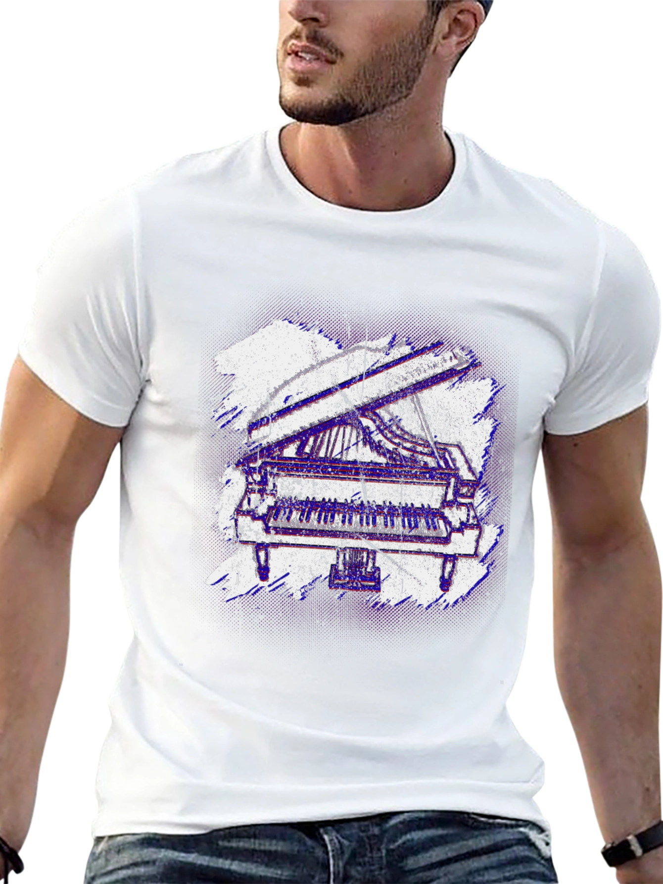 Piano Graphic Tee - Cool Music Lover Shirt