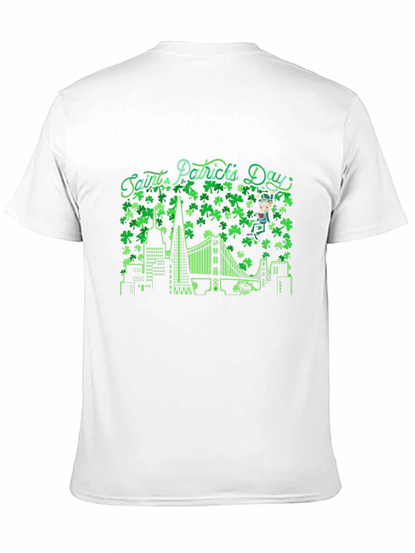 Saint Patricks Day Shamrock Cityscape T-Shirt
