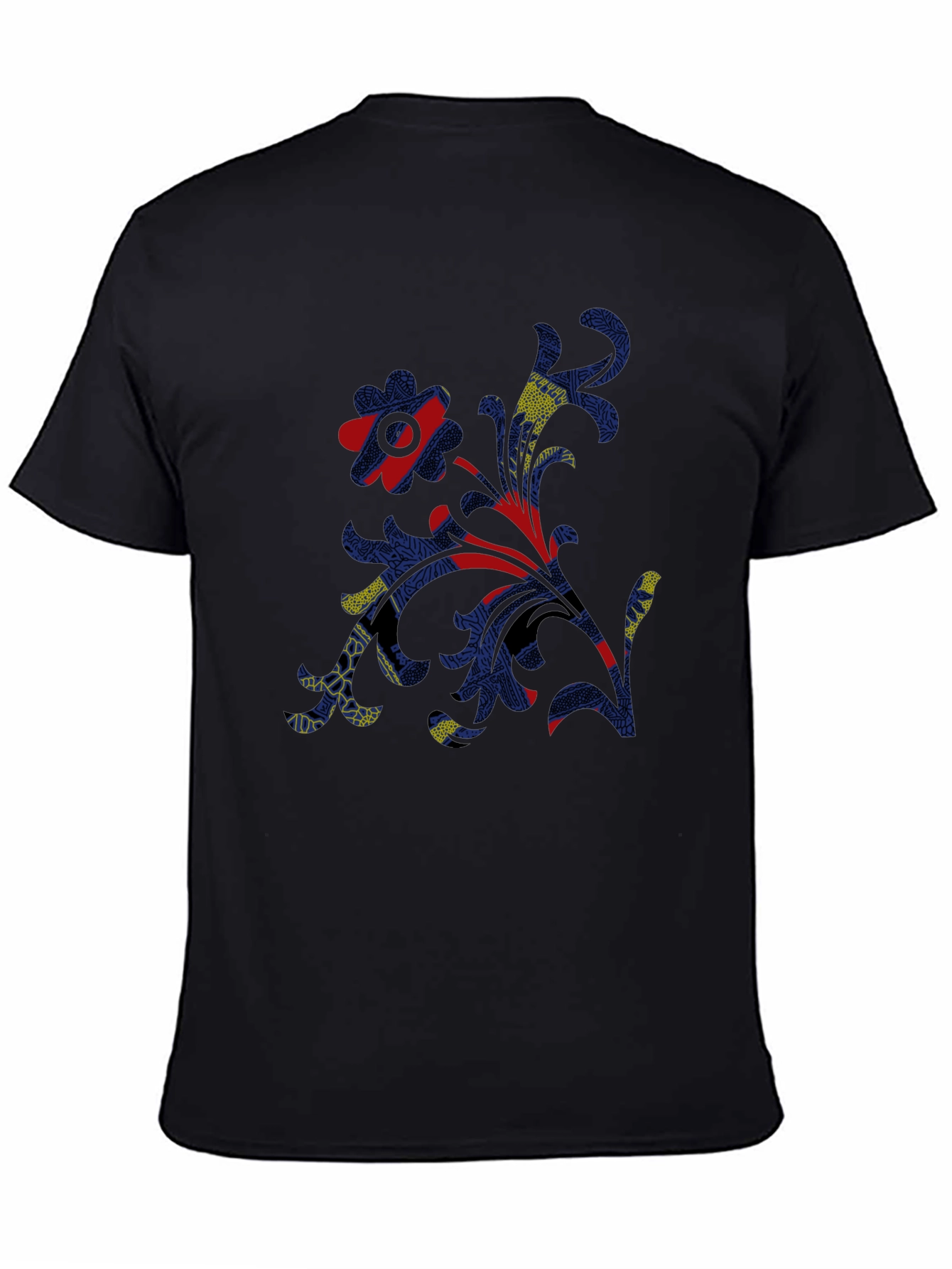 Abstract Print Mens Black T-Shirt