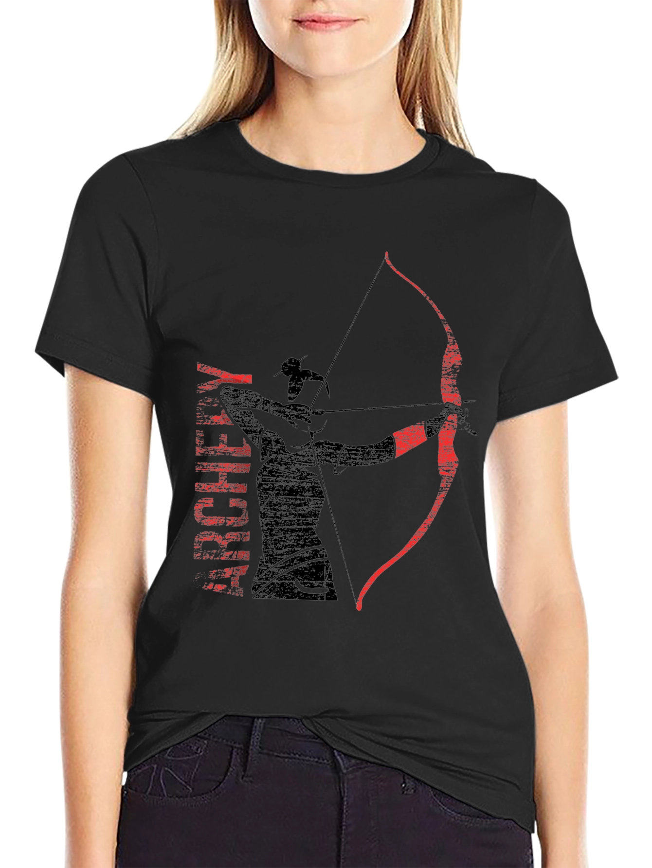 Archer Graphic Tee - Black Cotton T-Shirt