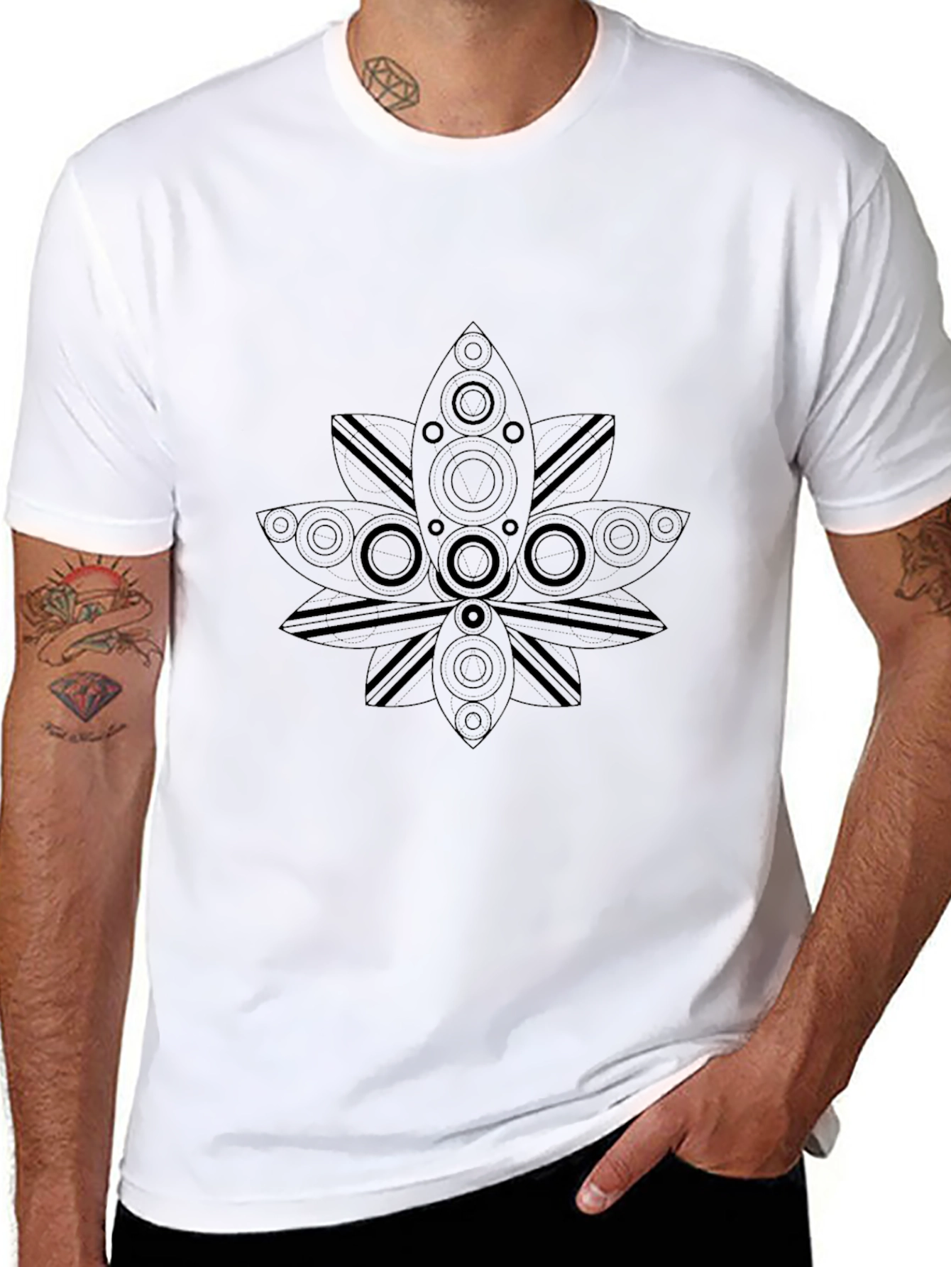 Mens Black Graphic Print T-Shirt