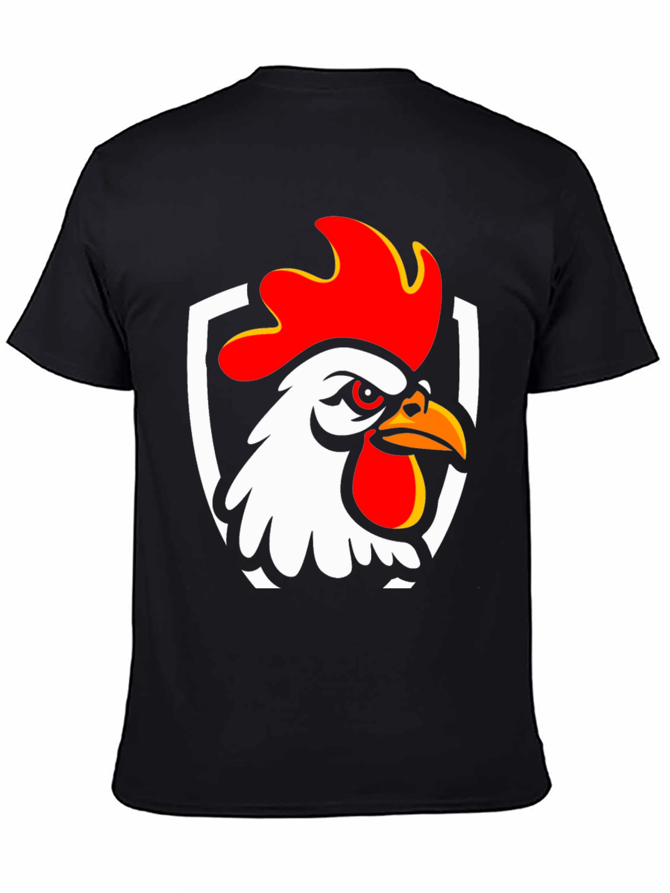 Rooster Graphic T-Shirt - Black Cotton Tee
