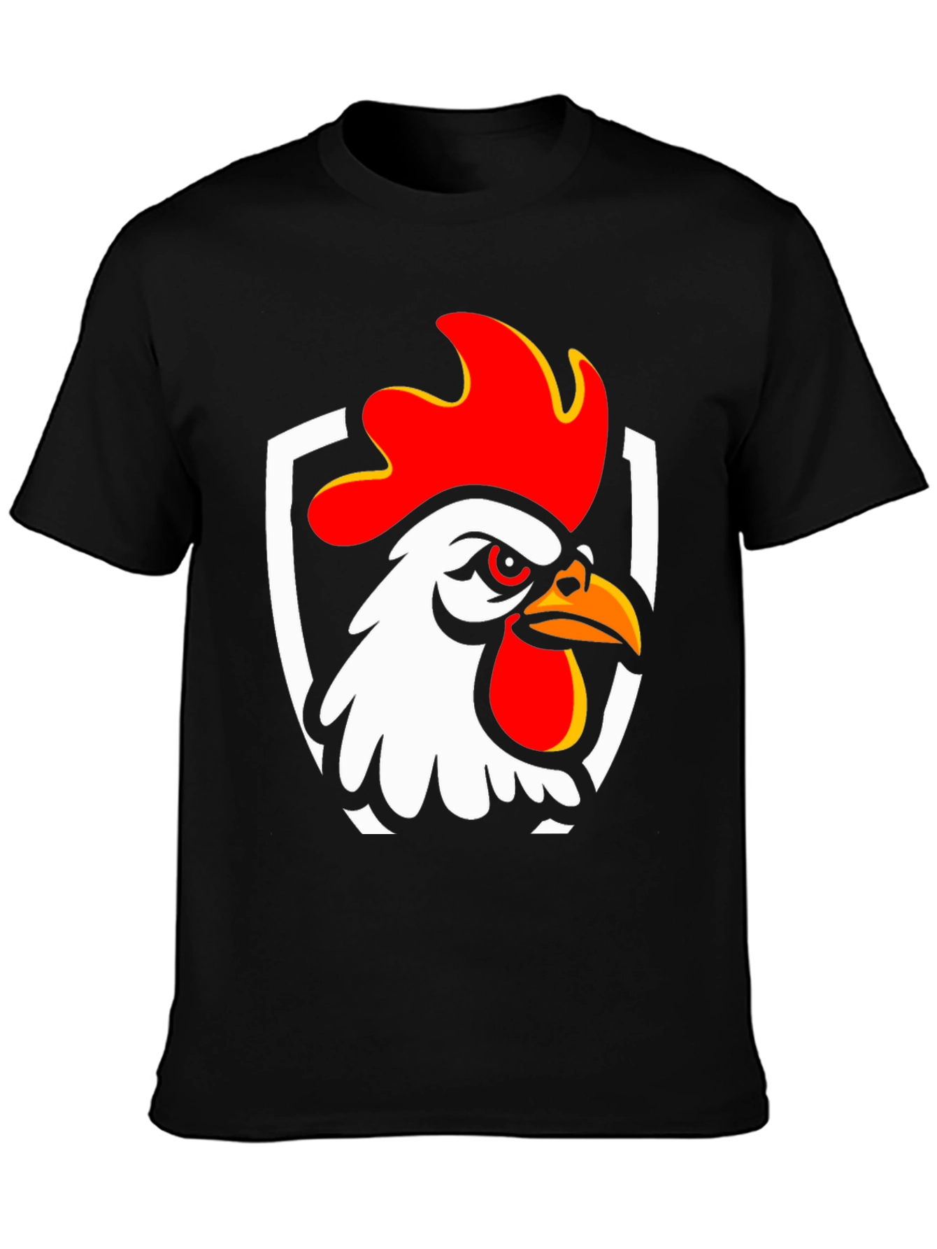 Rooster Graphic T-Shirt - Black Cotton Tee