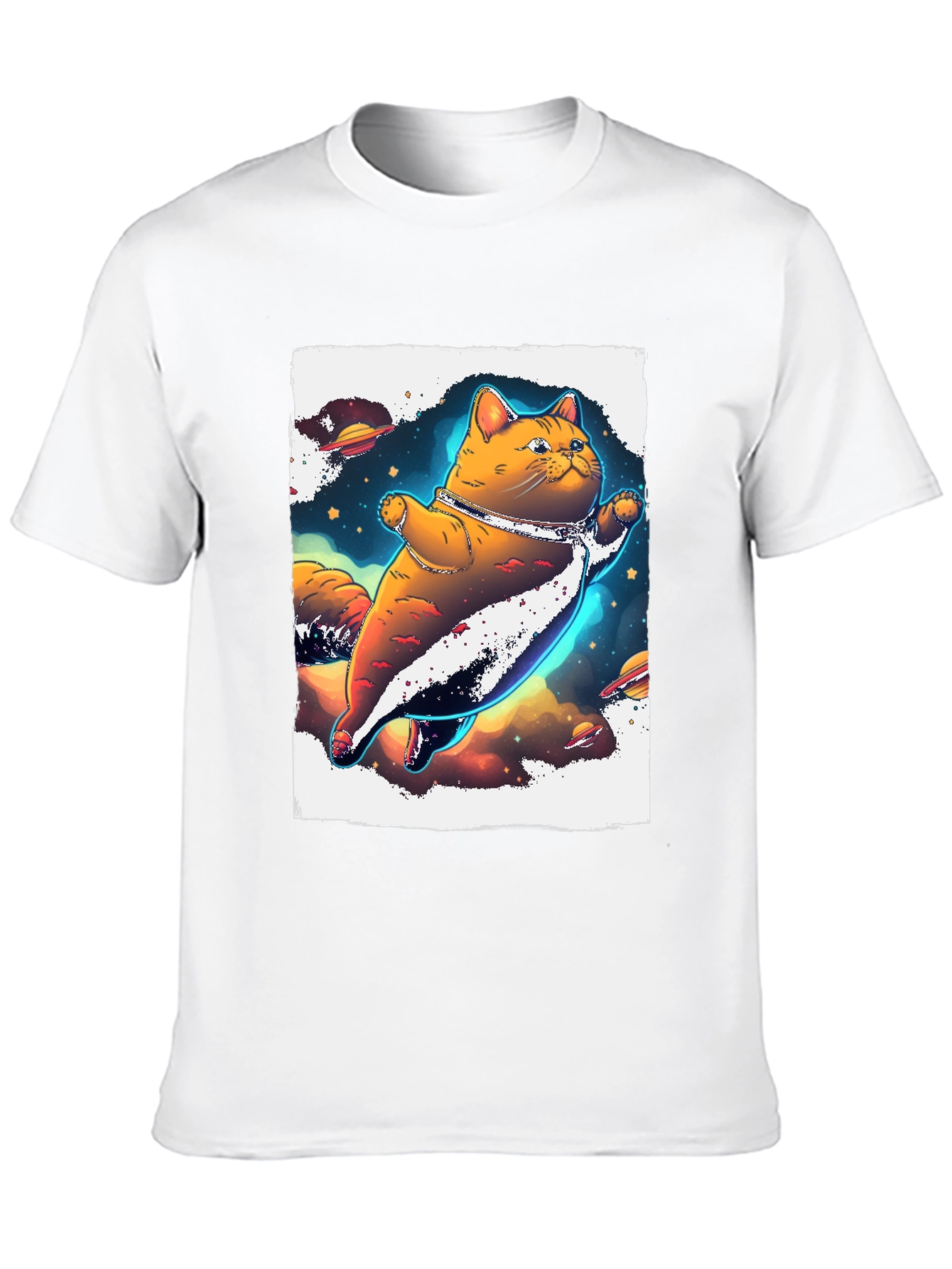 Space Cat T-Shirt - Black Unique Design