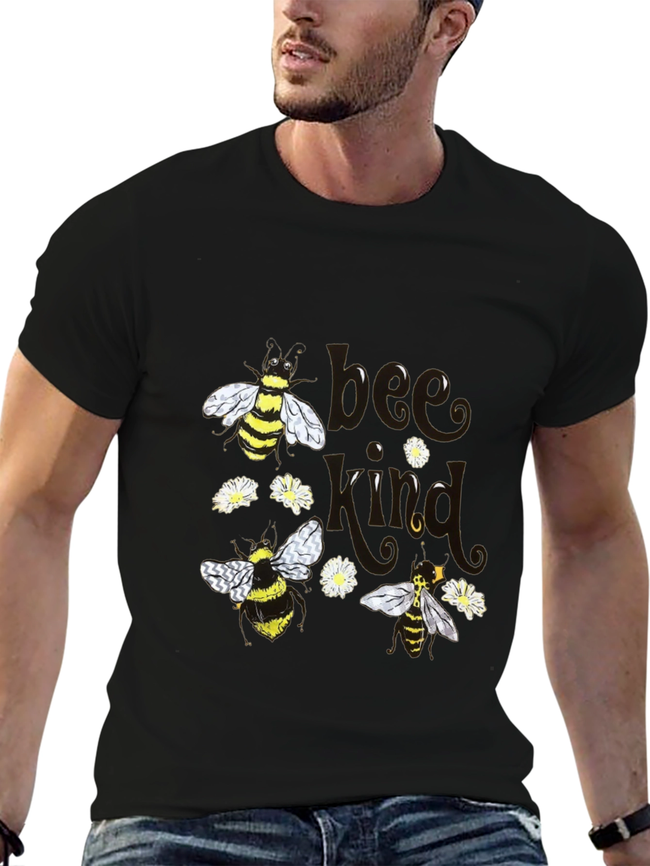 Bee Kind T-Shirt - Black Cotton