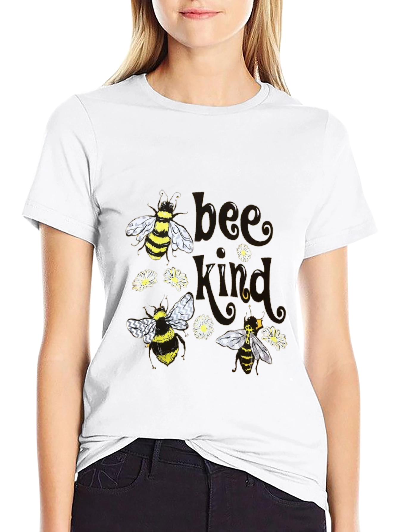 Bee Kind T-Shirt - Black Cotton