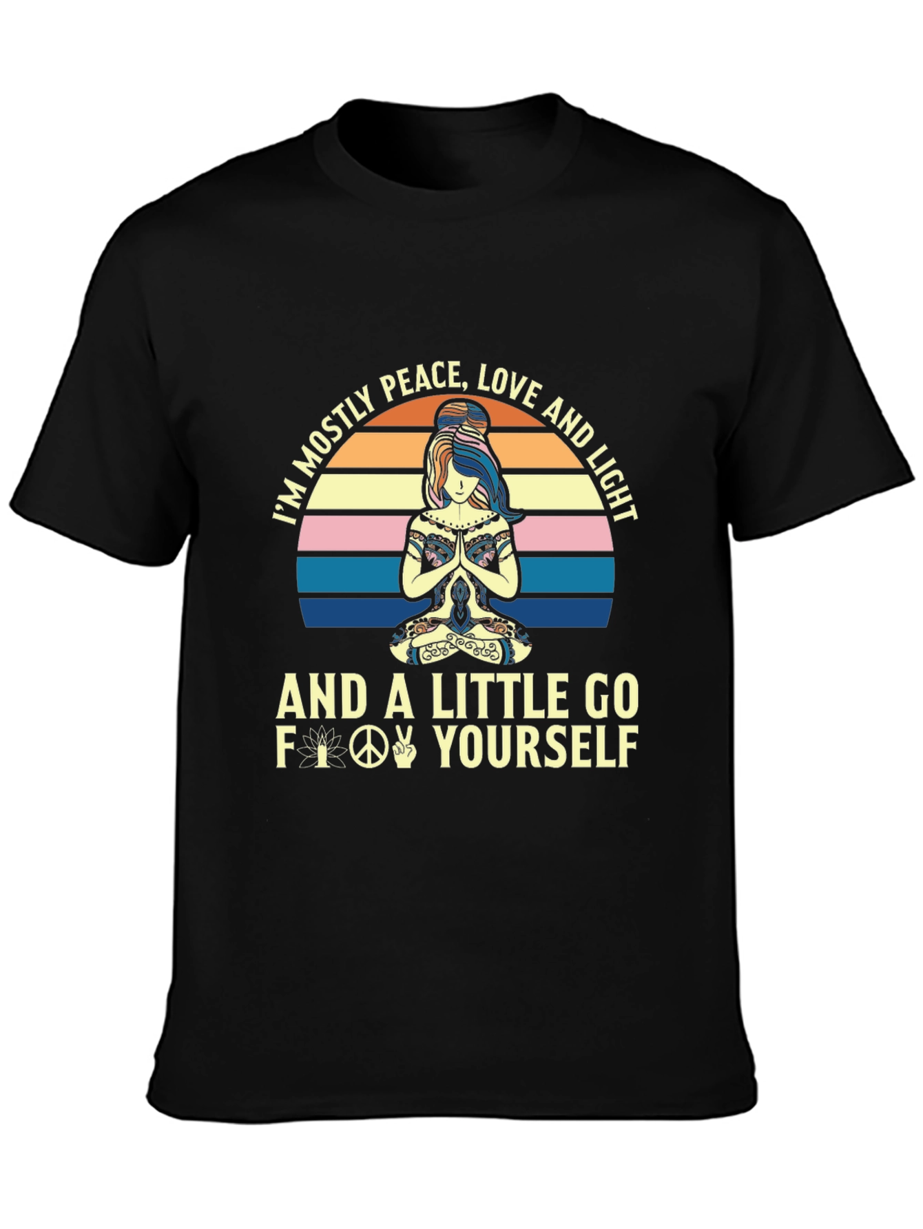 Peace Love Light Yoga Graphic T-Shirt