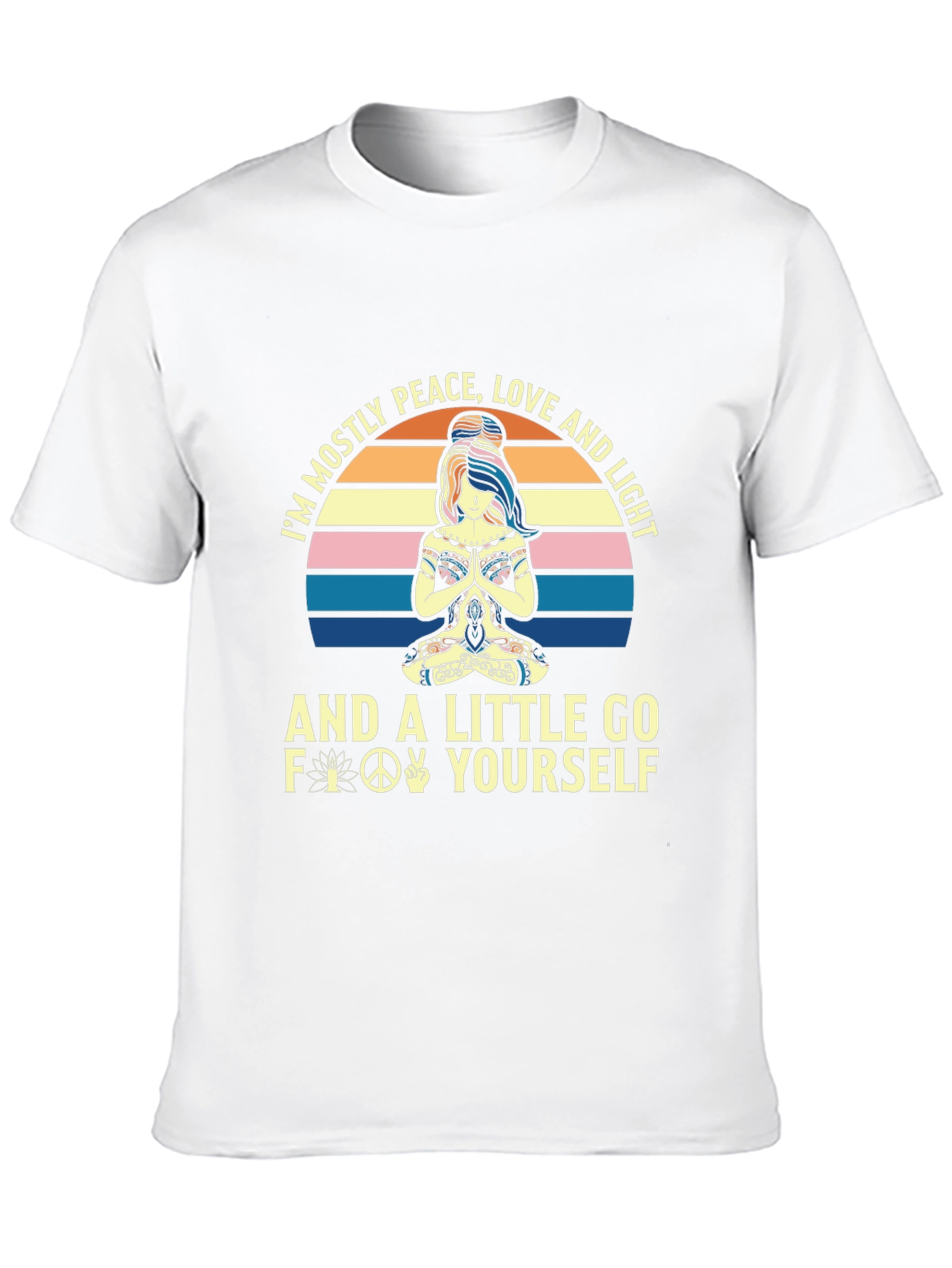 Peace Love Light Yoga Graphic T-Shirt