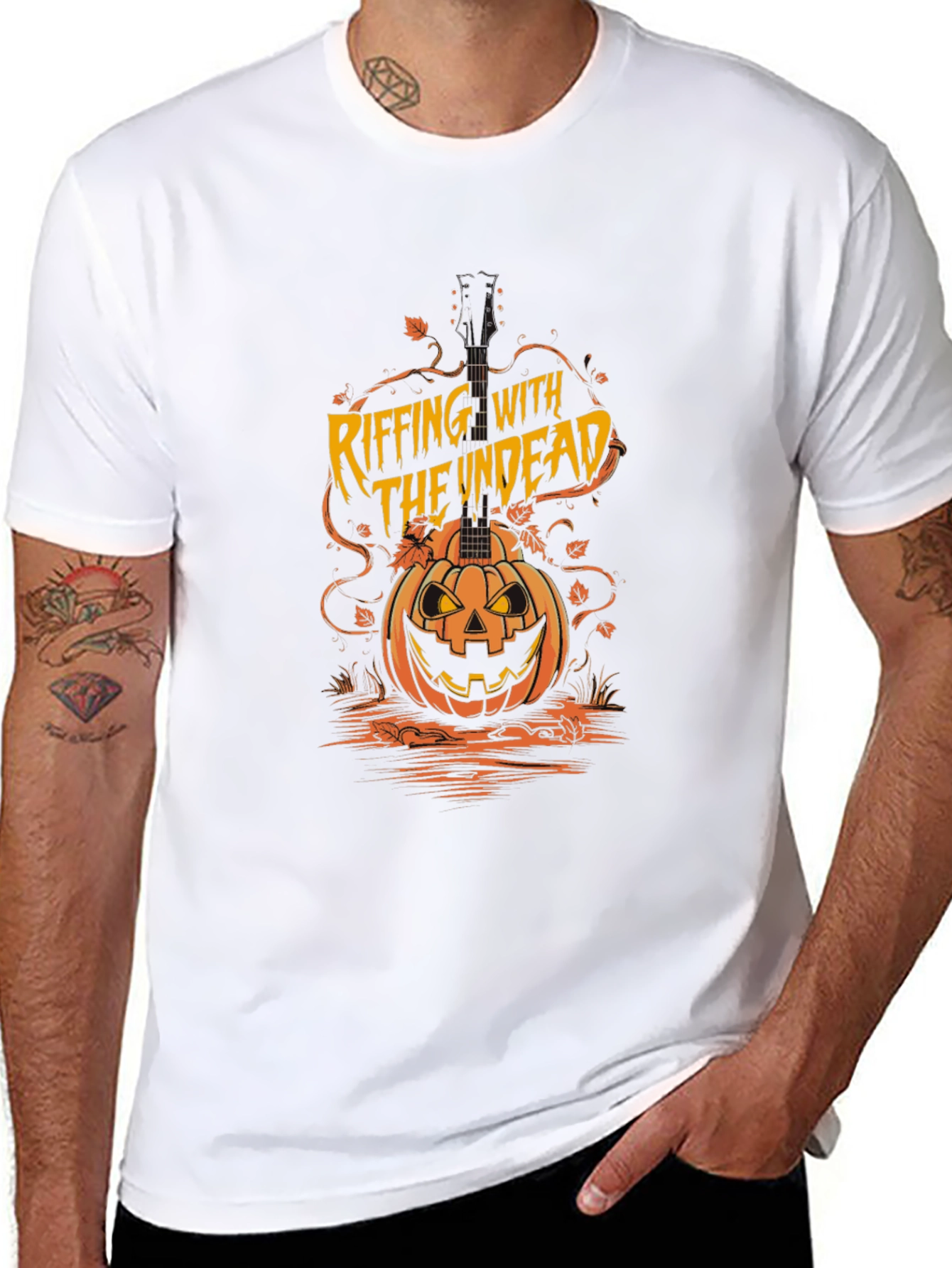 Riffing With The Undead Halloween T-Shirt