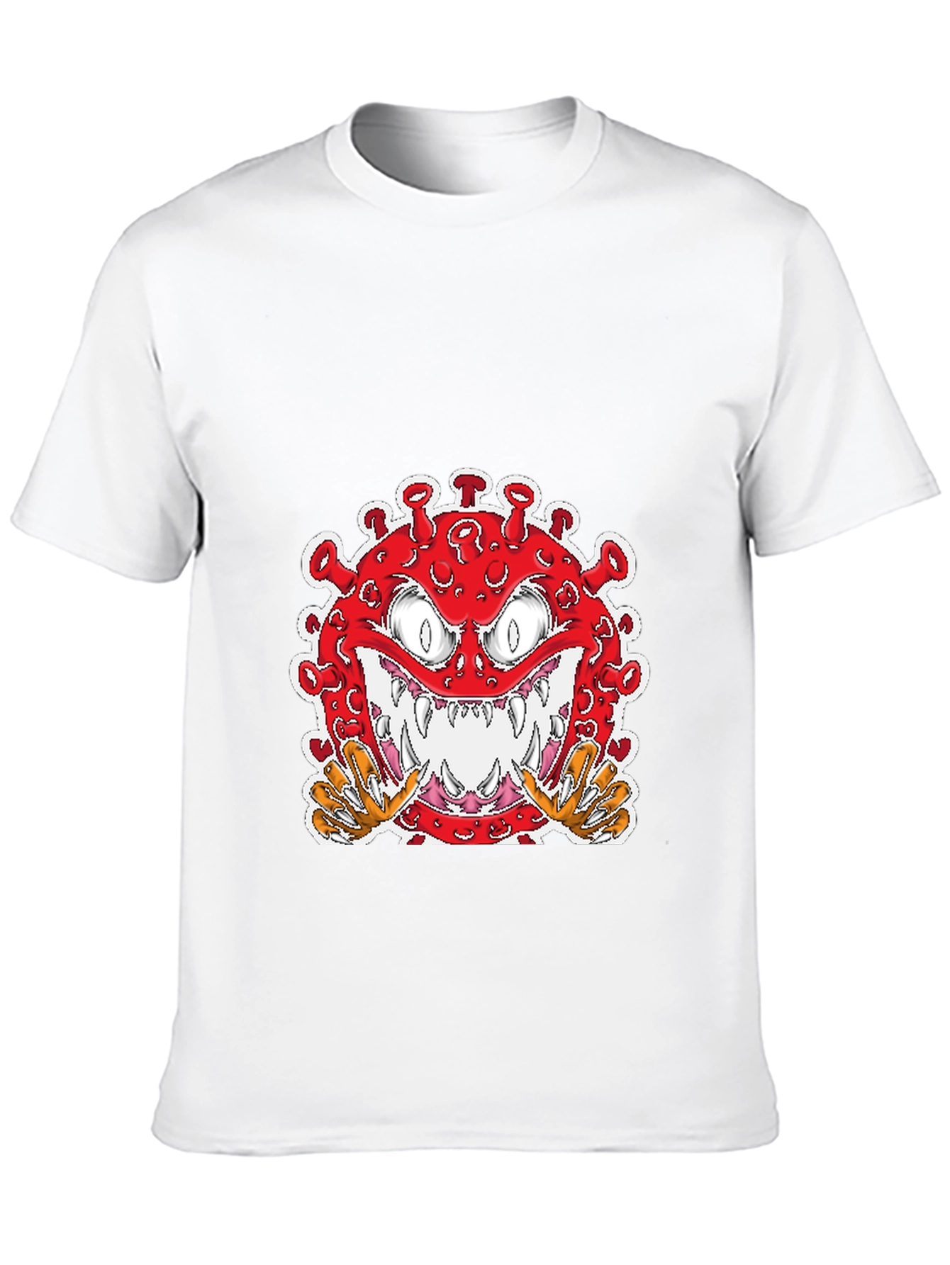 Cartoon Virus Graphic T-Shirt - Mens Black Tee