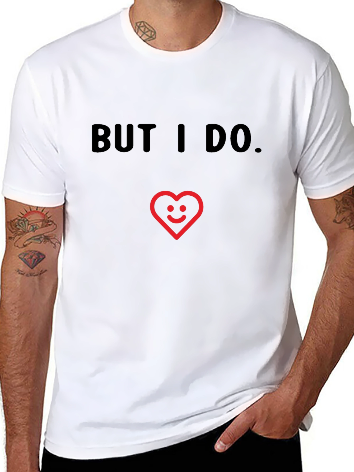 Funny But I Do Heart Graphic Black T-Shirt