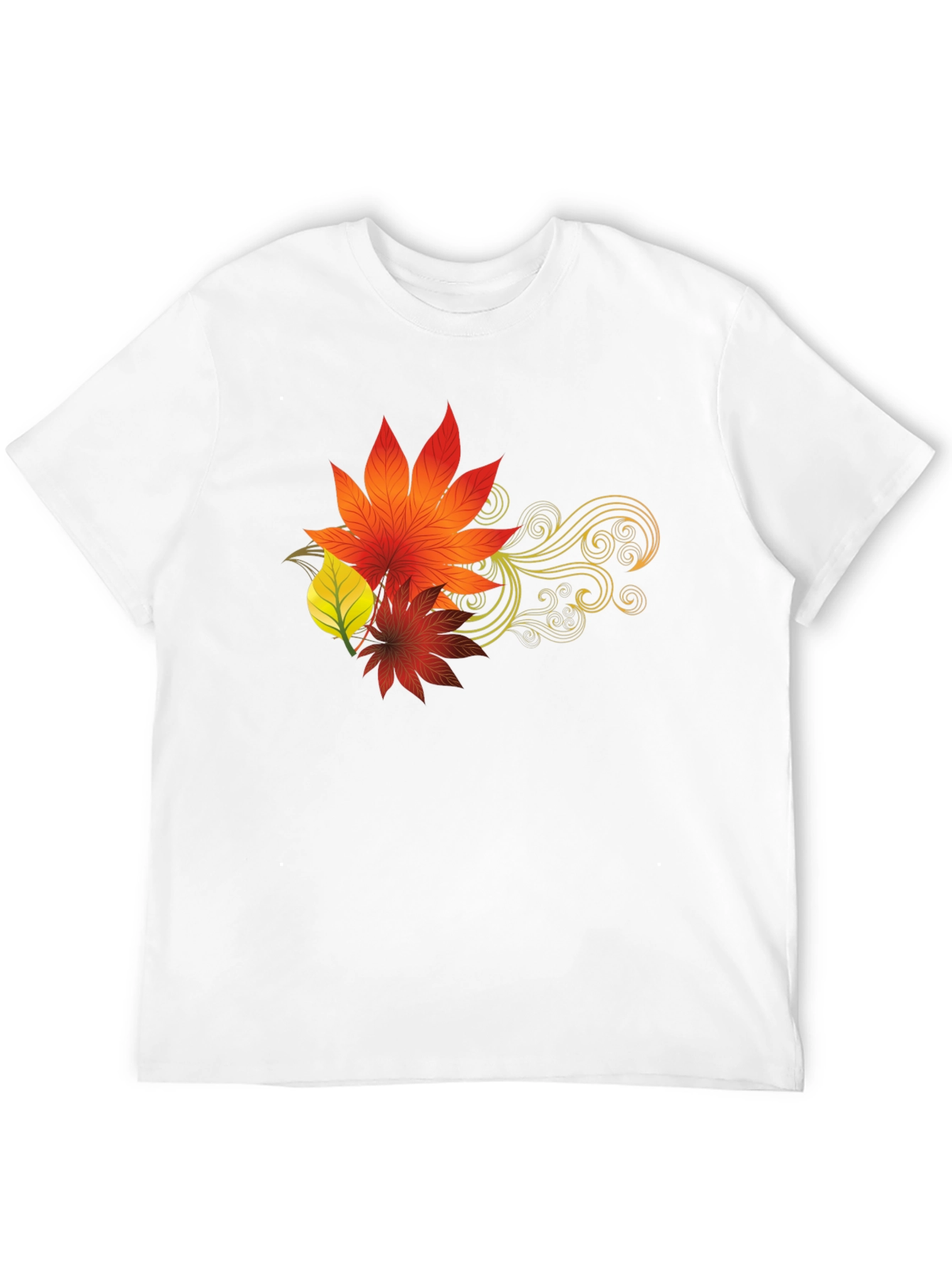 Autumn Leaves Graphic Black T-Shirt