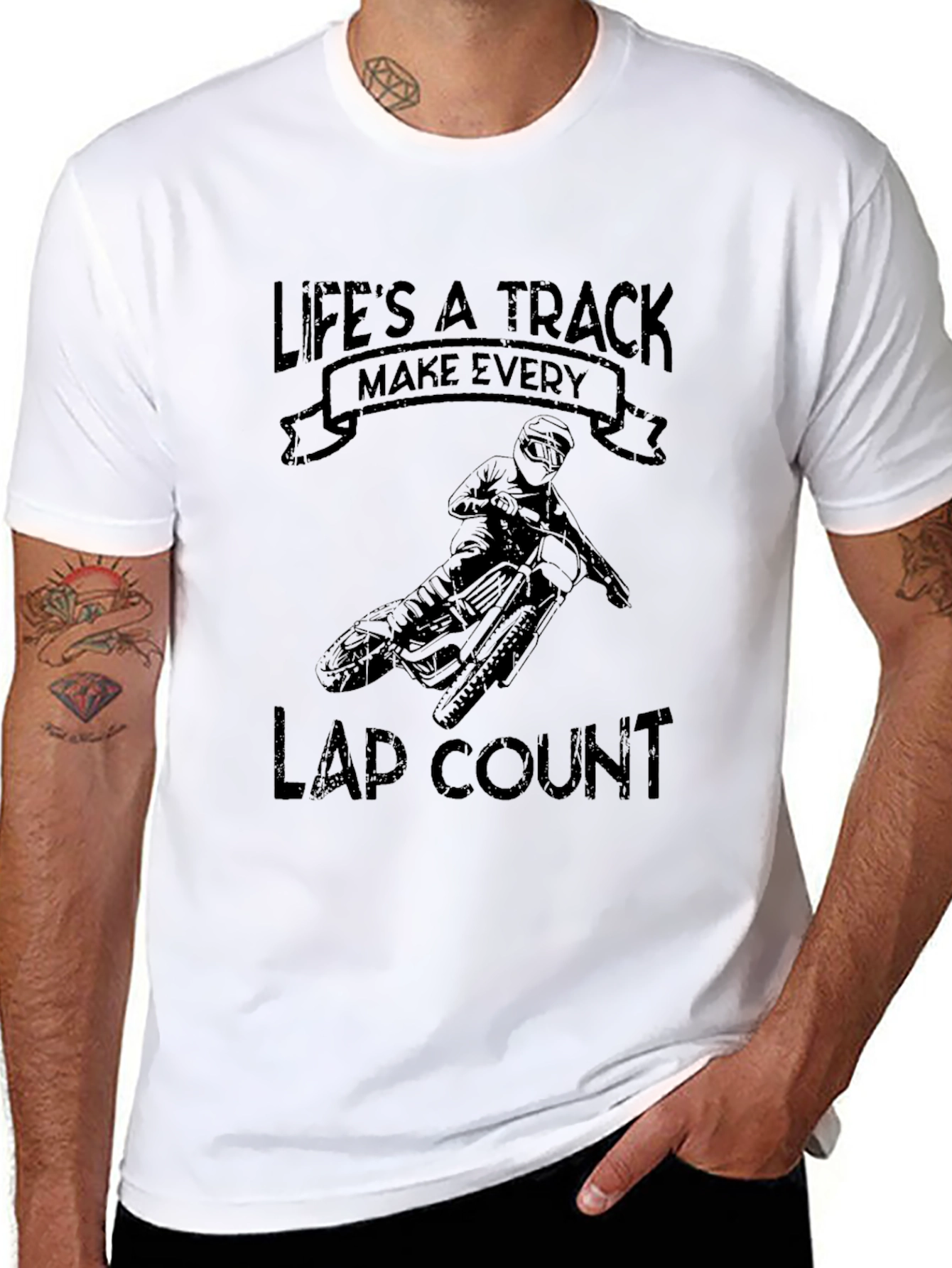 Lifes a Track T-Shirt - Motocross Design