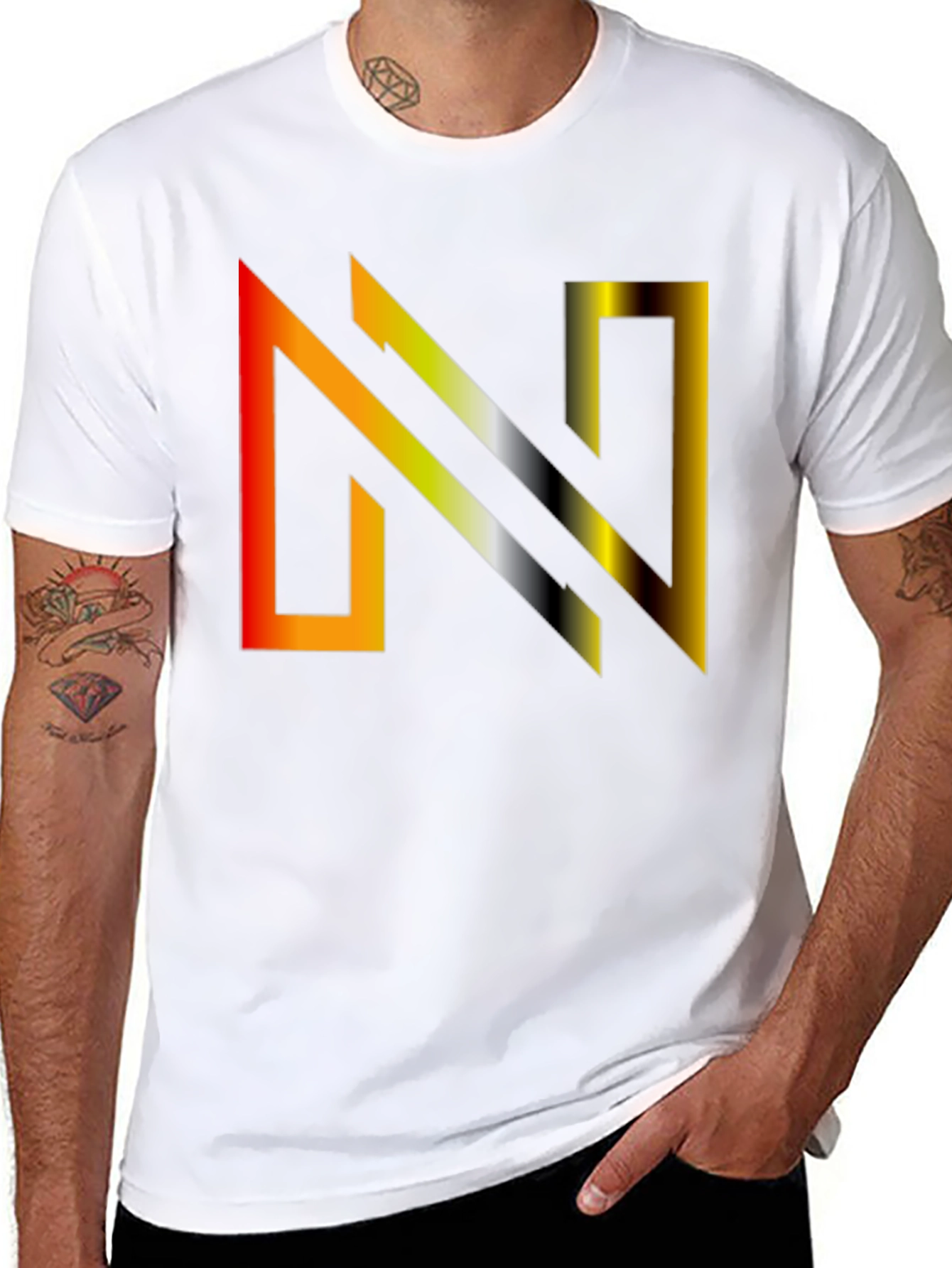 Gradient N Graphic Tee - Modern Style
