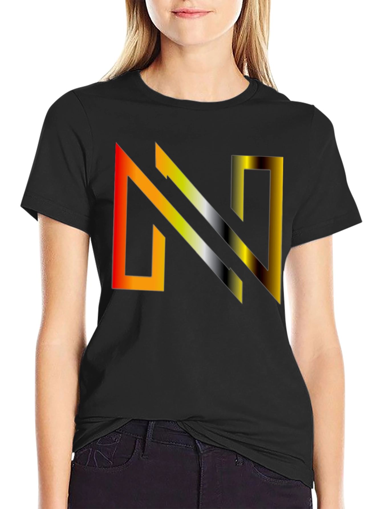 Gradient N Graphic Tee - Modern Style