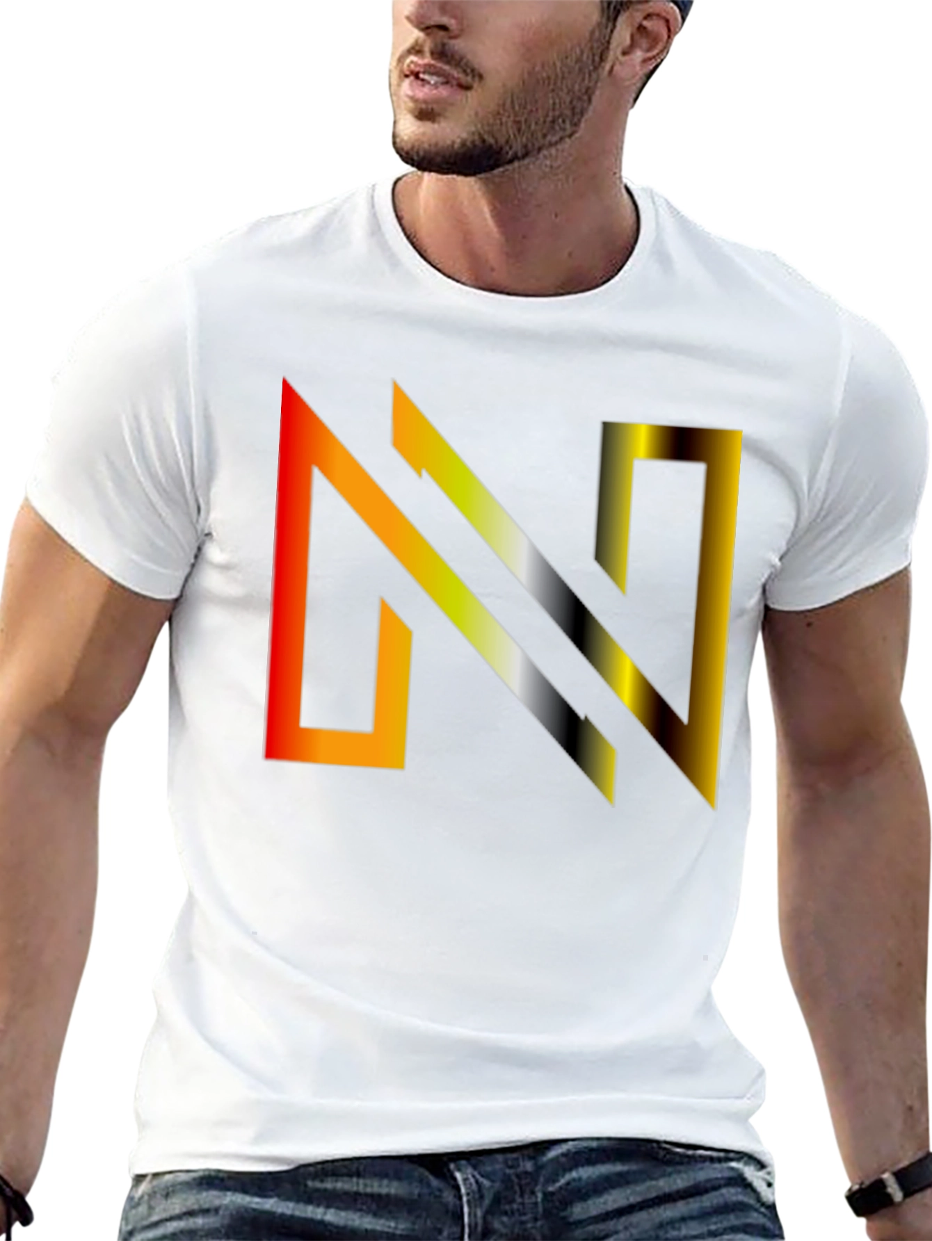 Gradient N Graphic Tee - Modern Style
