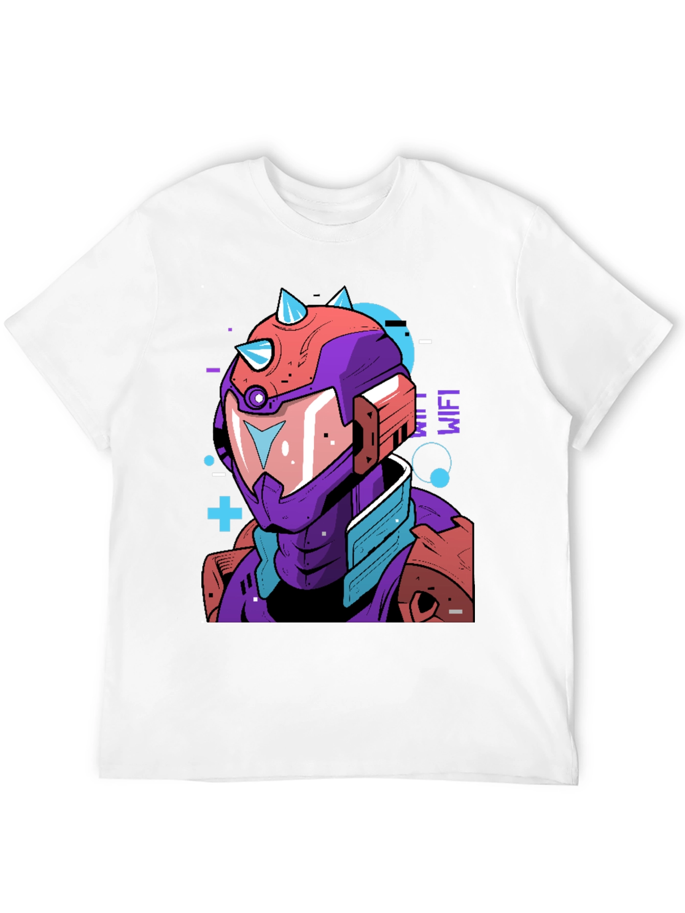 Cyberpunk Robot Graphic Tee - Black Cotton Shirt