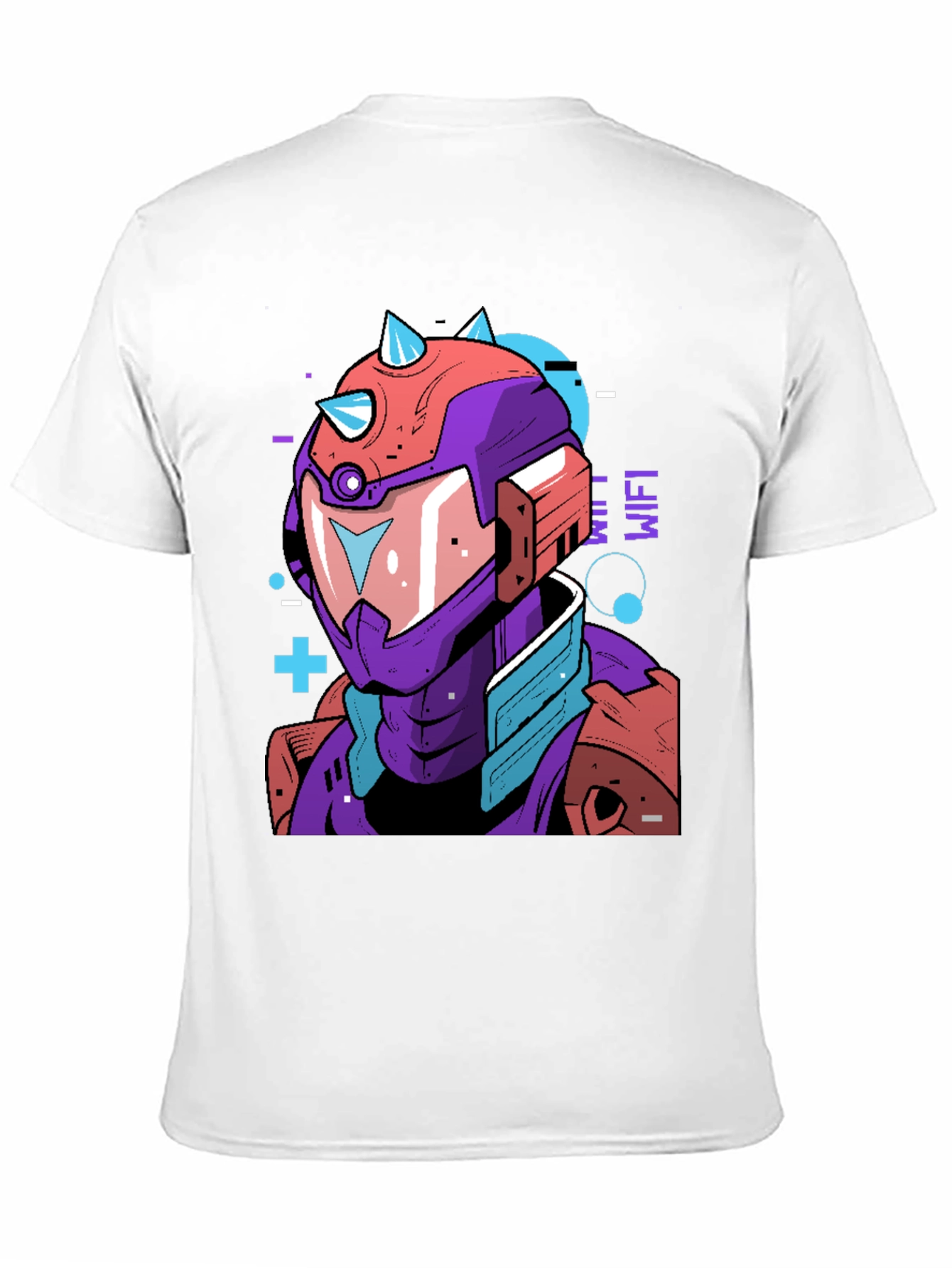 Cyberpunk Robot Graphic Tee - Black Cotton Shirt