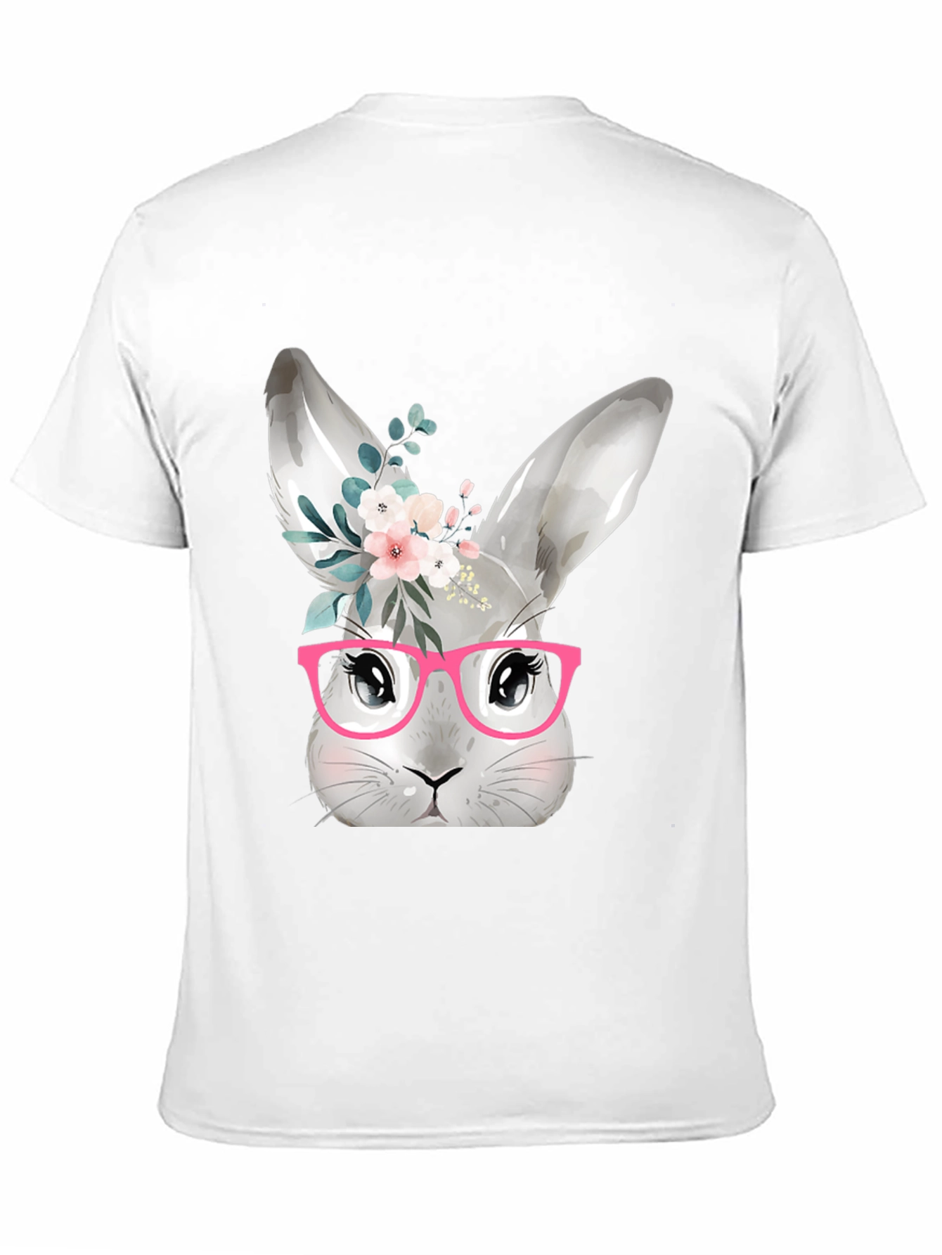 Cute Bunny with Glasses T-Shirt - Black