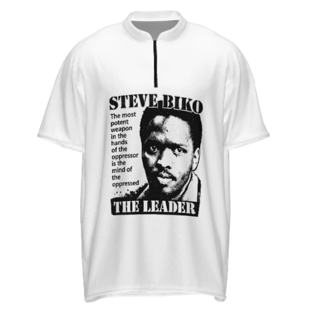 Steve Biko Inspirational Graphic Quarter Zip Shirt – Vintage Freedom Activist Statement Tee(z771)
