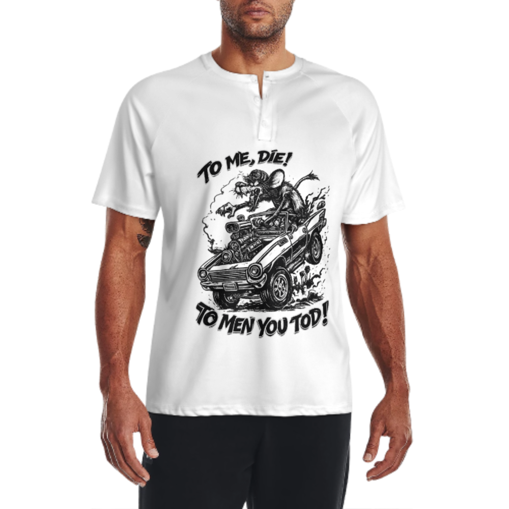 Vintage Rat Rod Muscle Car Graphic Tee, Retro Hot Rod Racing Shirt, Black And White Street Art Style T-Shirt, Classic Garage Culture Apparel(z744)