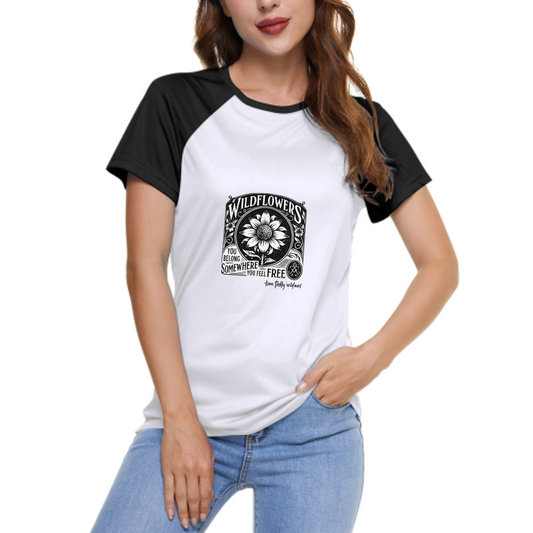 Vintage Wildflower Graphic Tee, Retro Botanical Aesthetic Shirt, Cottagecore Floral T-Shirt, Boho Nature Inspired Casual Top, Free Spirit Summer Graphic Tee(z753)