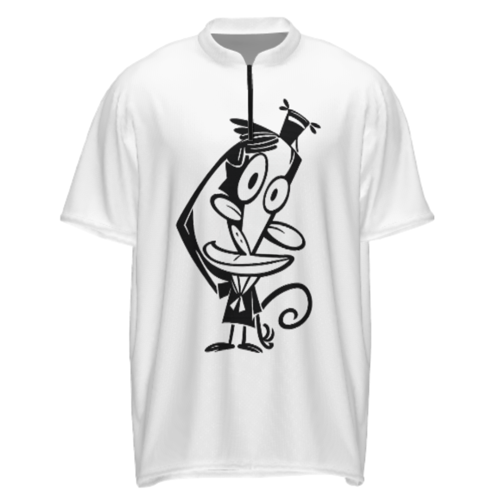 Retro Cartoon Monkey Graphic Quarter Zip Shirt – Funny Vintage Character Casual Streetwear Tee(z772)