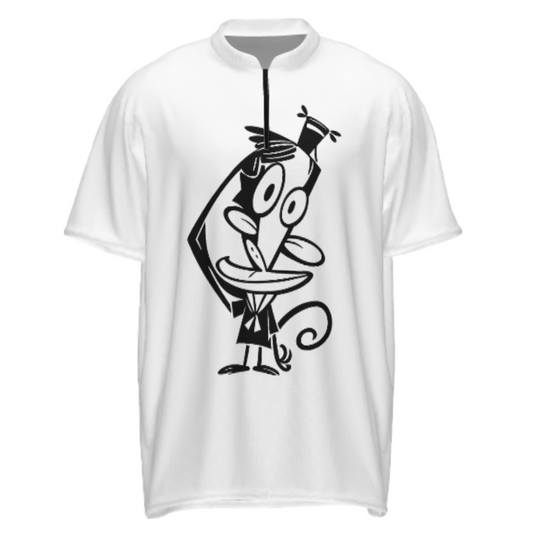 Retro Cartoon Monkey Graphic Quarter Zip Shirt – Funny Vintage Character Casual Streetwear Tee(z772)