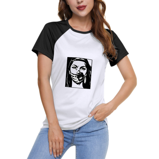 Vintage Protest Art Graphic Tee, Monochrome Feminist Portrait Shirt, Bold Activist Streetwear Aesthetic Top(z757)